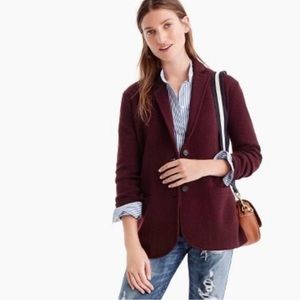 J Crew Heather Deep Garnet Sweater Blazer Small